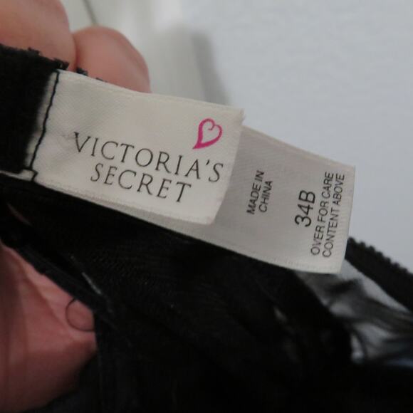 Victoria's Secret Women Sz 34B Black Vintage Y2K Sheer Open Front Flowy Nightie - Picture 7 of 8